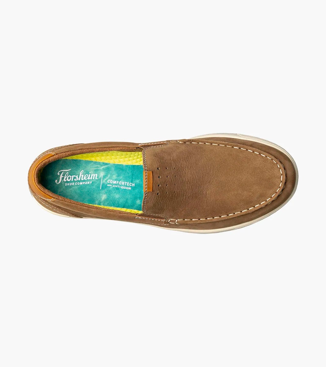 NEW FLORSHEIM men\'s crossover moc toe slip on shoes in mushroom Florsheim main image 2