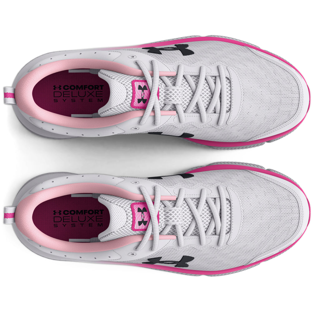 Under Armour' Women's Charged Assert 10 - White / Pink / Black – Trav's Outfitter