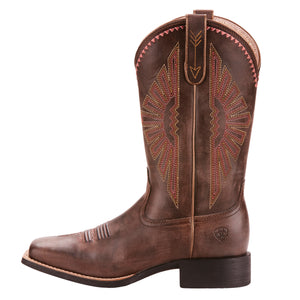 'Ariat' Women's 11" Round Up Rio Western Square Toe - Naturally Distressed Brown