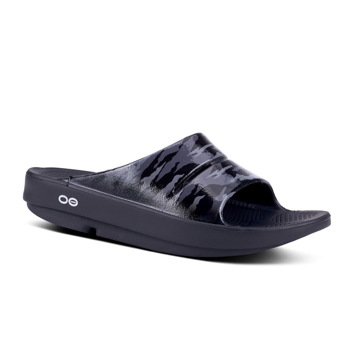 OOFOS Women s OOahh Slide Limited Edition Black Gray Camo