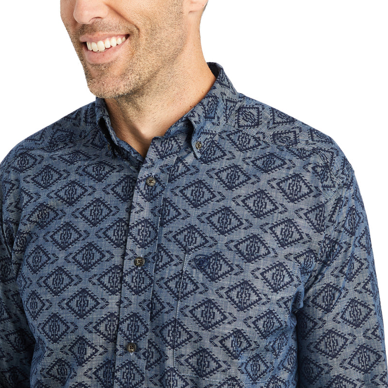 Ariat' Men's Keanu Classic Fit Button Down - Chambray Blue