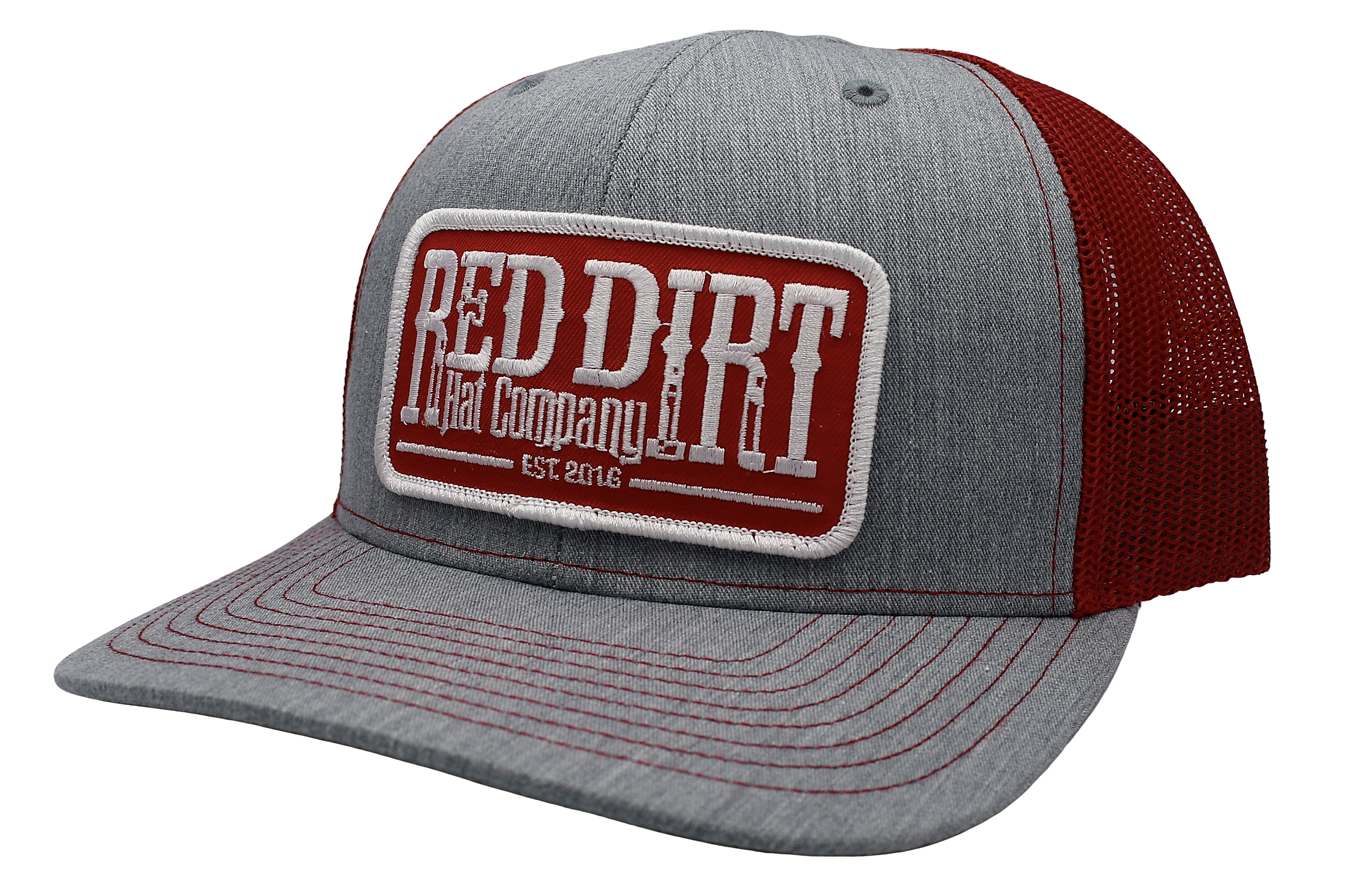 'Red Dirt Hat' Tag Patch Hat - Heather Grey / Red