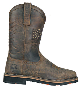 'Hoss Boot' Men's Rushmore Western EH Soft Toe - Rancher Brown