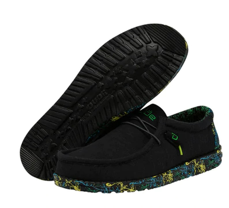 Hey Dude - WALLY SOX DARK GREEN Canvas shoes on dudechaussures