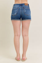 'Judy Blue Jeans' Women's Mid Rise Distressed Dad Shorts - Dark Blue