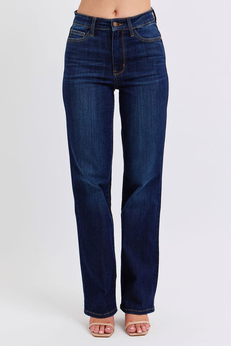 'Judy Blue Jeans'  Women's High Waisted Classic Straight Jeans - Dark Blue