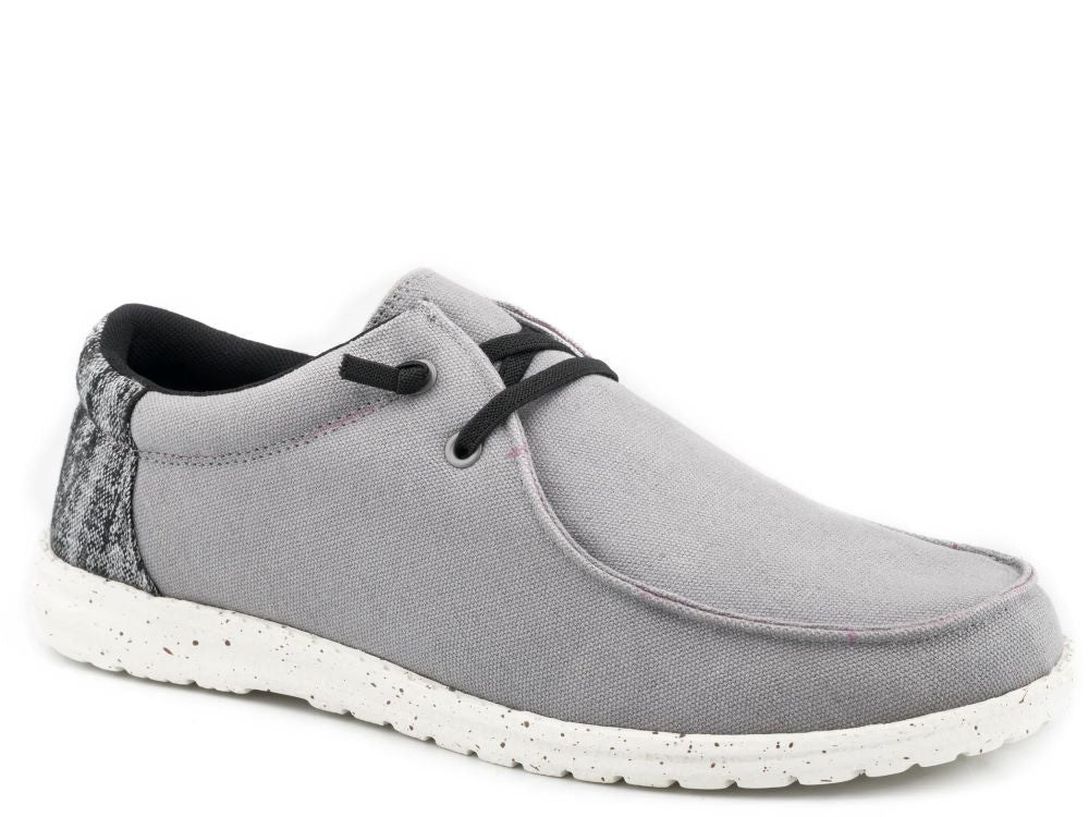 'Karman' Men's Roper Hang Loose Moccasin Lace - Grey