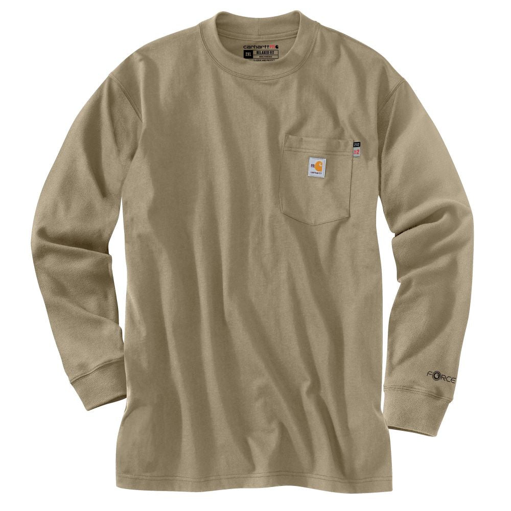 'Carhartt' Men's Flame Resistant Force Long Sleeve Shirt - Khaki