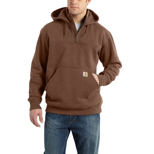 'Carhartt' Men's Rain Defender Paxton Heavyweight 1/4 Zip Hoodie - Mocha Heather