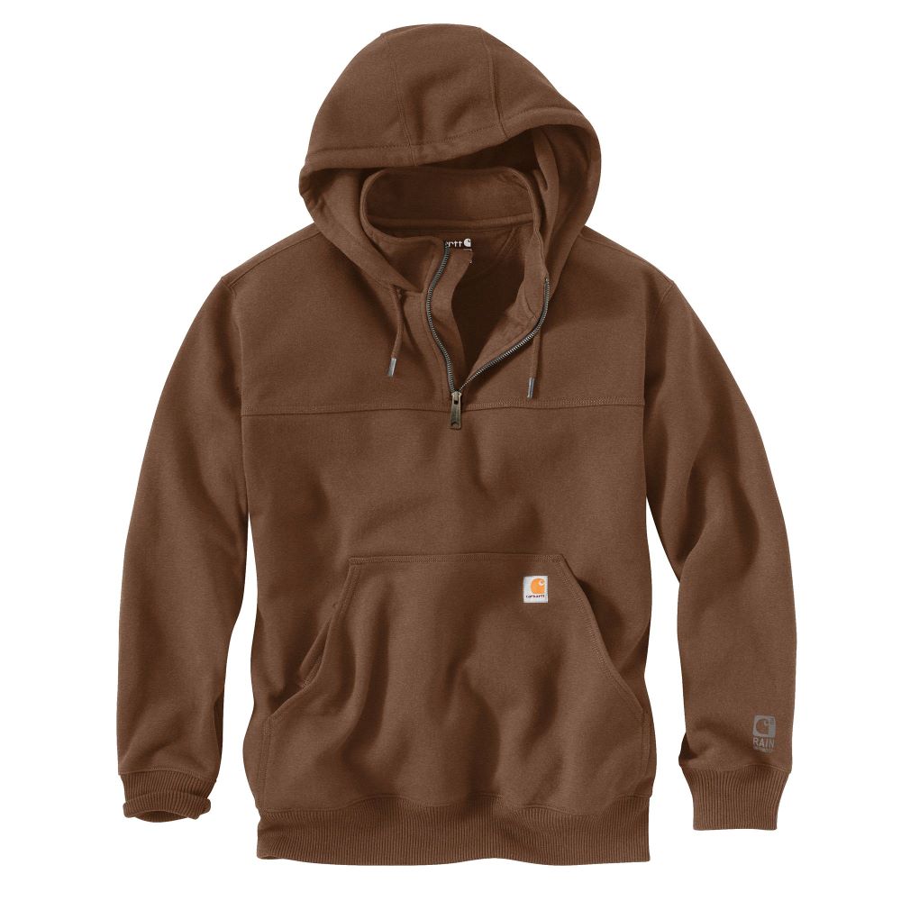 'Carhartt' Men's Rain Defender Paxton Heavyweight 1/4 Zip Hoodie - Mocha Heather