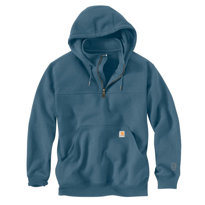 'Carhartt' Men's Rain Defender Paxton Heavyweight 1/4 Zip Hoodie - Storm Blue Heather