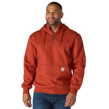 'Carhartt' Men's Rain Defender Paxton Heavyweight 1/4 Zip Hoodie - Spice Red