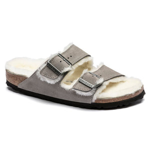 'Birkenstock' Women's Arizona Shearling - Stone Coin / Natural