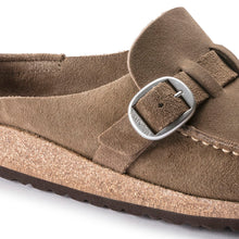 'Birkenstock USA' Women's Buckley Suede Leather Clog - Grey Taupe