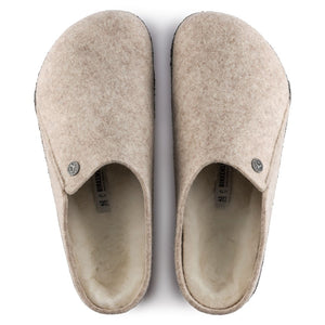 'Birkenstock' Women's Zermatt Shearling Wool Felt Slipper - Eggshell / Natural