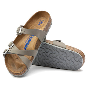 'Birkenstock USA' Women's Franca Soft Bed Leather Sandal - Dove Grey