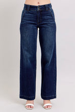 'Judy Blue Jeans' Women's High Waisted Double Button Wide Leg Jeans - Dark Blue