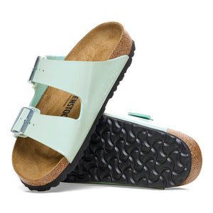 'Birkenstock' Women's Arizona Birko-Flor® Sandal - Patent Surf Green