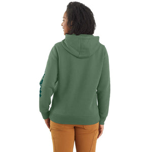 'Carhartt' Women's Clarksburg Sleeve Logo Hoodie - Frosted Balsam