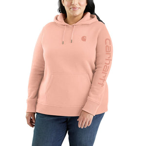 'Carhartt' Women's Clarksburg Sleeve Logo Hoodie - Tropical Peach