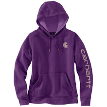'Carhartt' Women's Clarksburg Sleeve Logo Hoodie - True Purple
