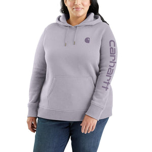'Carhartt' Women's Clarksburg Sleeve Logo Hoodie - Lilac Haze