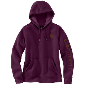 'Carhartt' Women's Clarksburg Sleeve Logo Hoodie - Eggplant