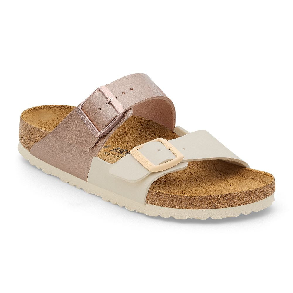 'Birkenstock' Women's Arizona Split - Eggshell / Metallic Copper