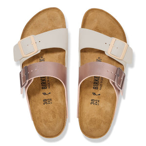 'Birkenstock' Women's Arizona Split - Eggshell / Metallic Copper