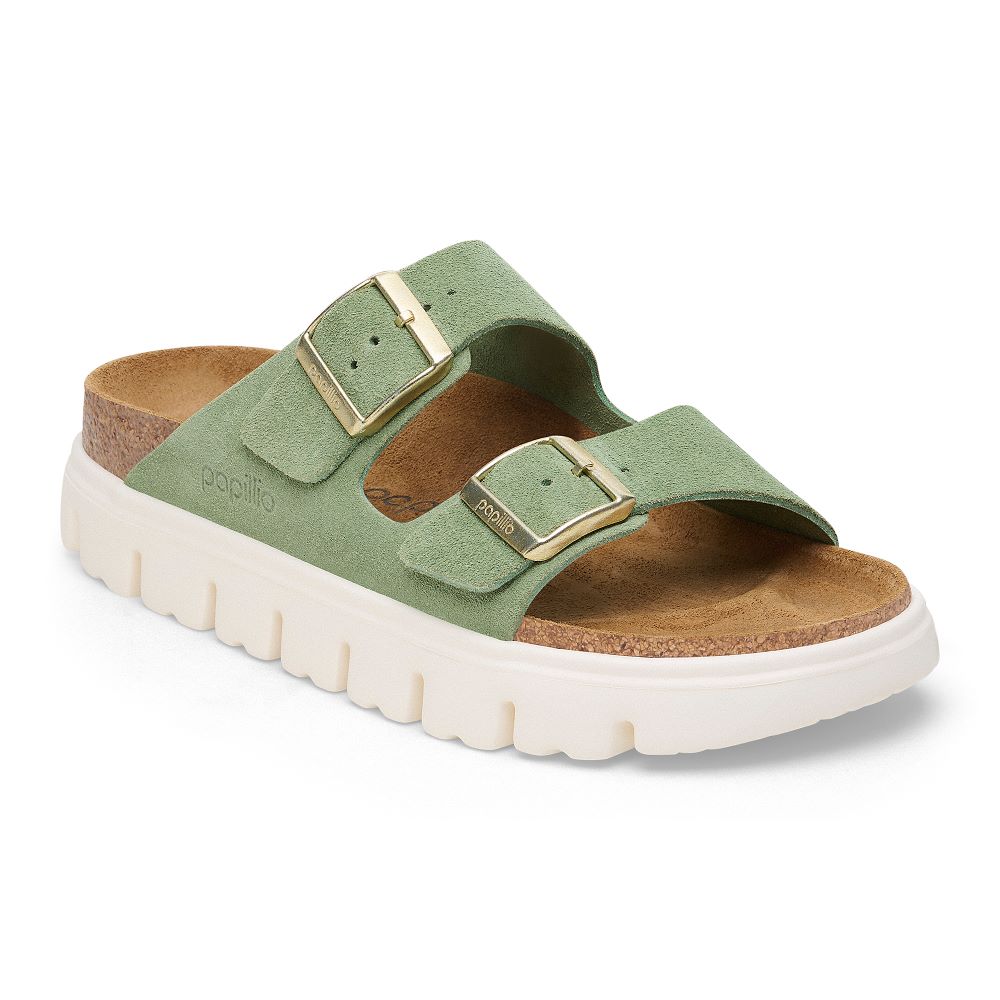 'Birkenstock' Women's Arizona Chunky Suede Leather Sandal - Green Tea