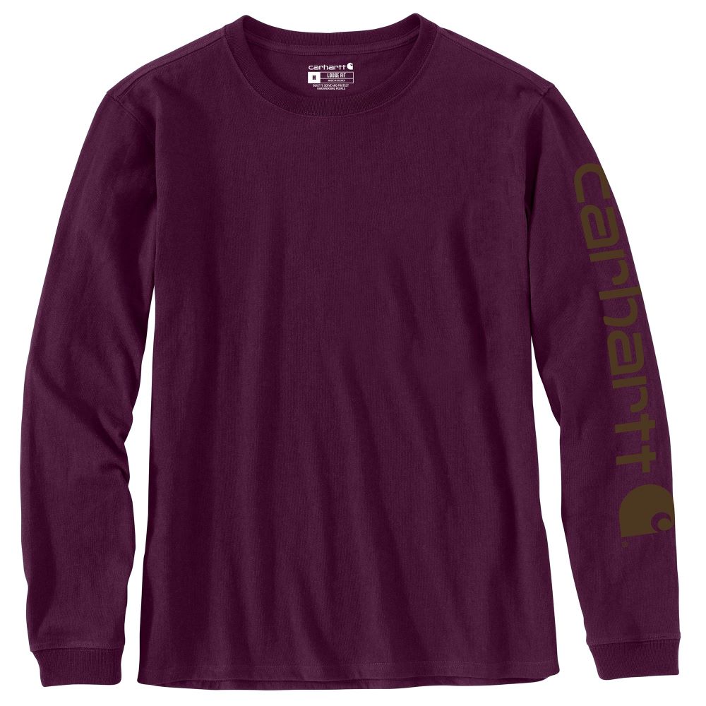 'Carhartt' Women's Workwear Logo Sleeve T-Shirt - Eggplant