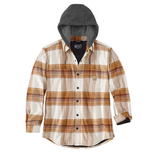 'Carhartt' Men's Rugged Flex® Flannel Fleece Lined Hooded Shirt Jac - Carhartt Brown