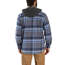 'Carhartt' Men's Rugged Flex® Flannel Fleece Lined Hooded Shirt Jac - Navy