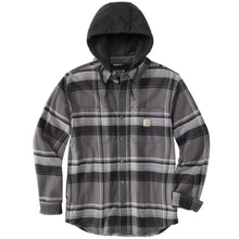 'Carhartt' Men's Rugged Flex® Flannel Fleece Lined Hooded Shirt Jac - Black