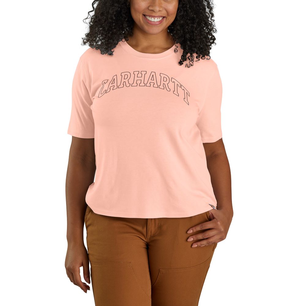 'Carhartt' Women's Tencel™ Fiber Loose Fit Graphic T-Shirt - Tropical Peach