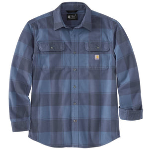 'Carhartt' Men's Loose Fit Heavyweight Flannel Long Sleeve - Navy