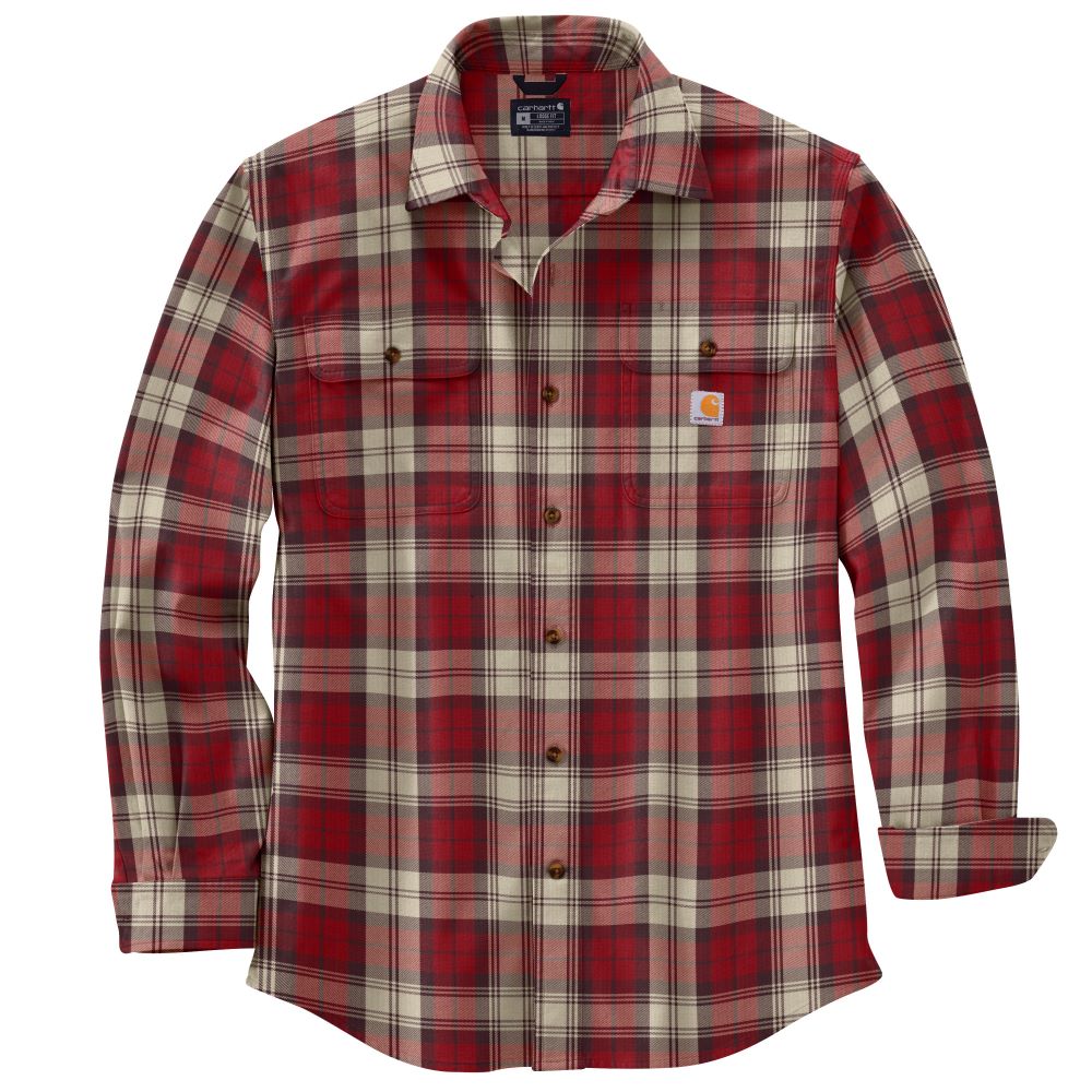 'Carhartt' Men's Loose Fit Heavyweight Flannel Long Sleeve - Crabapple