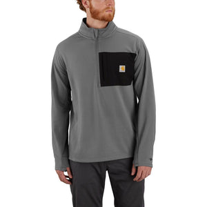 'Carhartt' Men's Force 1/2 Zip Mock Neck - Steel