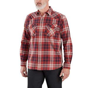 'Carhartt' Men's Montana Snap Plaid - Dark Barn Red