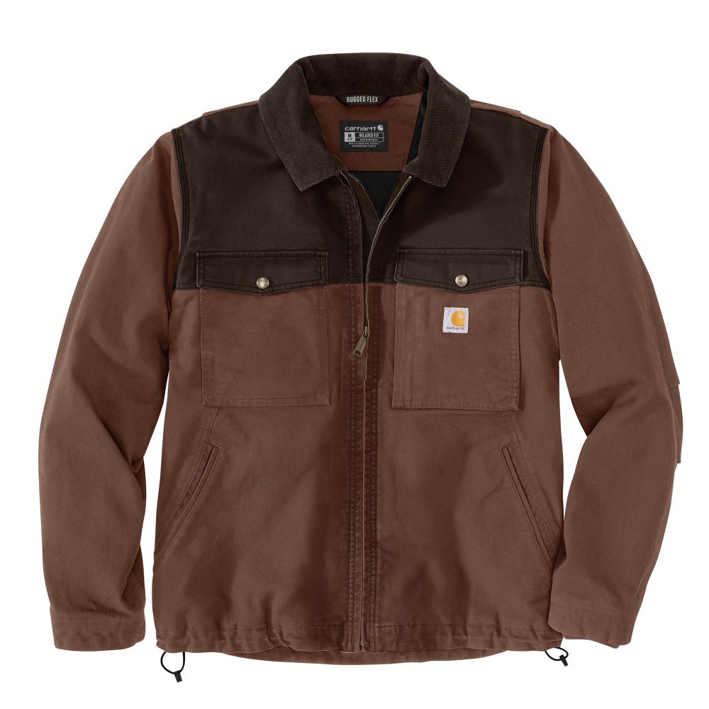'Carhartt' Men's Montana Rugged Flex Duck Insulated Jacket - Mocha / Dark Brown