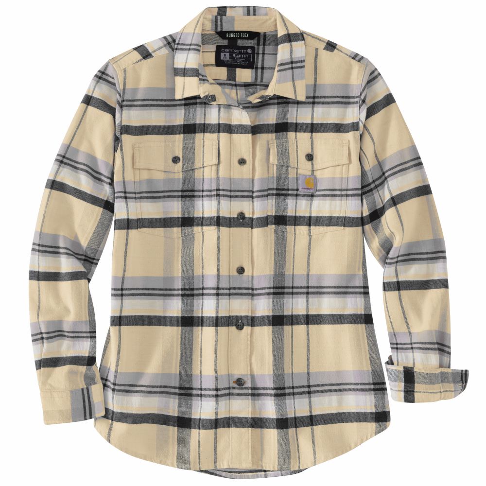 'Carhartt' Women's Relaxed Fit Flannel - Oat Milk