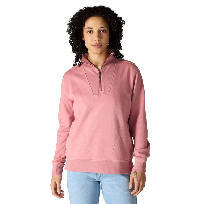 'Carhartt' Women's Relaxed Fit 1/2 Zip - Rose Tint