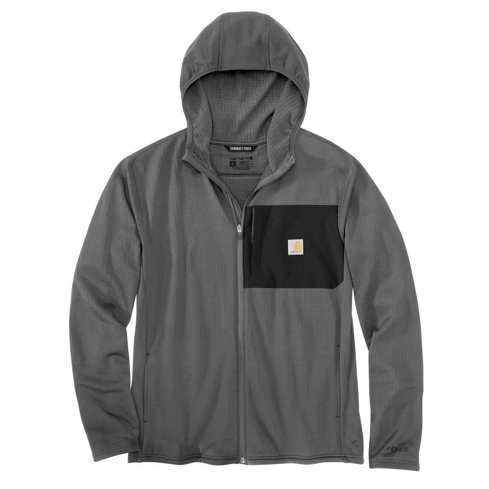 'Carhartt' Men's Force Full Hooded Zip - Steel