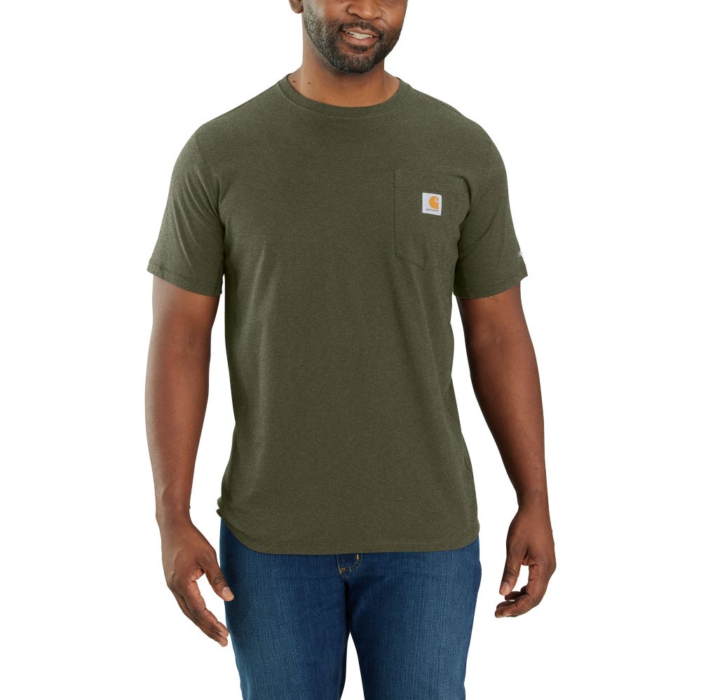 'Carhartt' Men's Force® Relaxed Fit Midweight Pocket Tee - Basil Heather