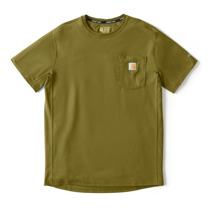 'Carhartt' Men's Force® Relaxed Fit Midweight Pocket Tee - Dark Bronzed Green