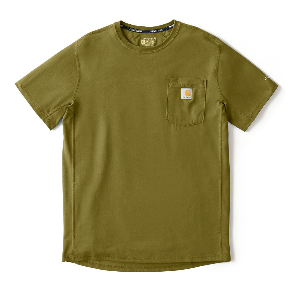 'Carhartt' Men's Force® Relaxed Fit Midweight Pocket Tee - Dark Bronzed Green