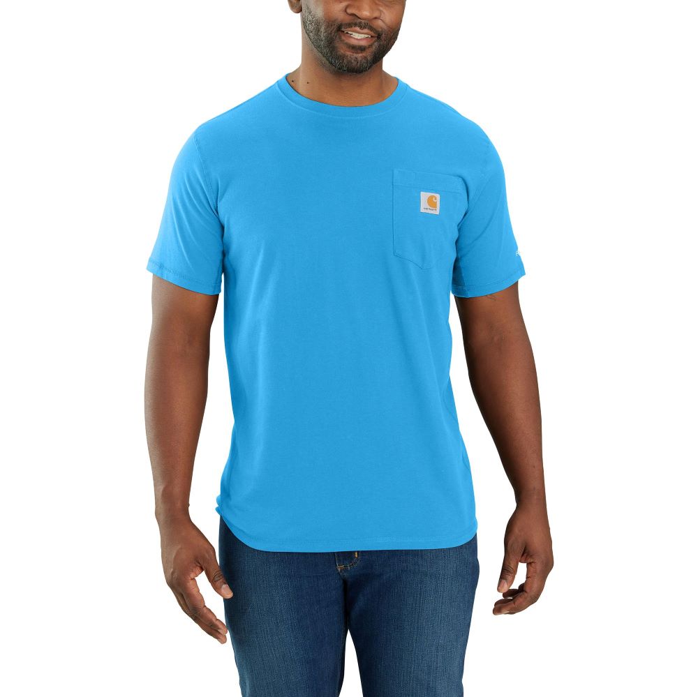 'Carhartt' Men's Force® Relaxed Fit Midweight Pocket T-Shirt - Azure Blue