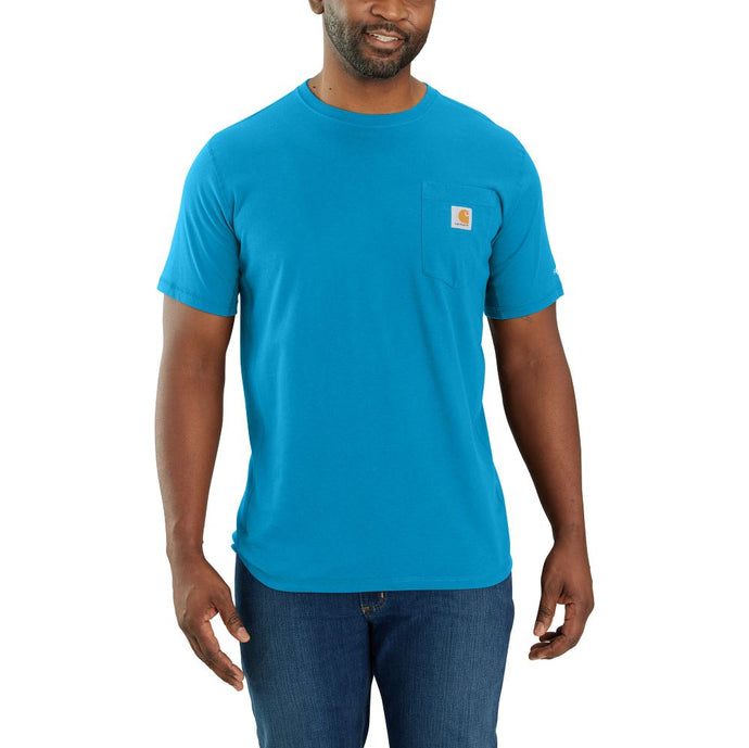 'Carhartt' Men's Force® Relaxed Fit Midweight Pocket Tee - Atomic Blue