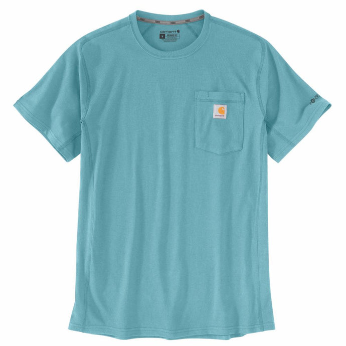 'Carhartt' Men's Force® Relaxed Fit Midweight Pocket Tee - Dusted Aqua