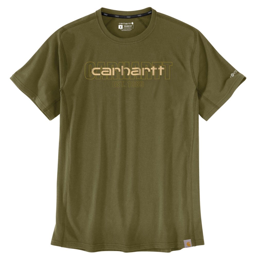 'Carhartt' Men's Midweight Logo Graphic T-Shirt - Dark Bronzed Green